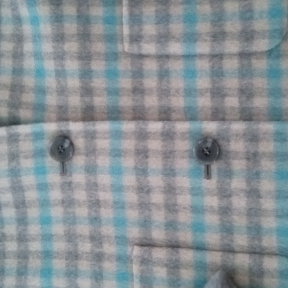 Talbots Double Faced Wool Jacket Gray and Teal Plaid - Picture 3 of 5